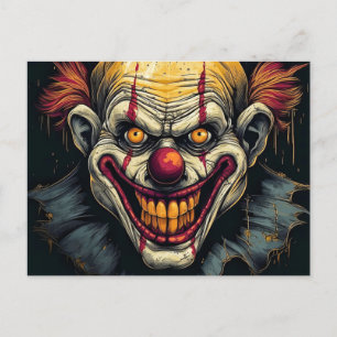Carte Postale Art Clown de cirque déplaisant
