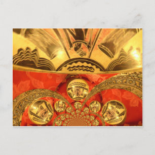 Carte Postale Art Culturel Africain : Design Rouge Or Riche