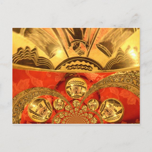 Carte Postale Art Culturel Africain : Design Rouge Or Riche (Devant)