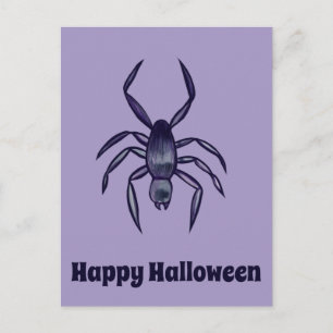 Carte Postale Art d'araignée violette d'Halloween effrayant