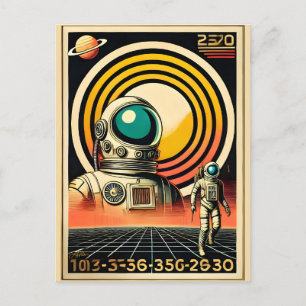 Carte Postale Art d'atterrissage des astronautes du milieu du si