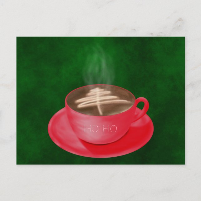Carte Postale Art de cappuccino de Noël (Devant)