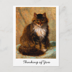 Carte Postale Art de chat Maine Coon vintage pour vous rappeler