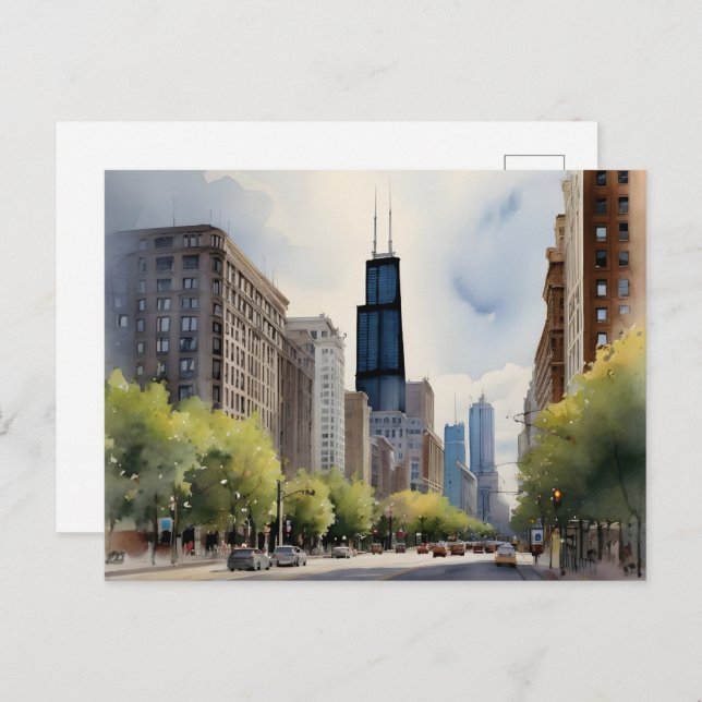 Carte Postale Art de Chicago (Devant / Derrière)