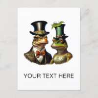 Art de couple de grenouilles victoriennes mignon C