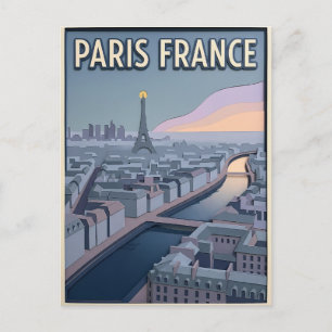 Carte Postale Art de découpe de papier Paris France