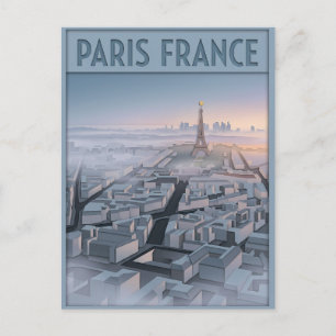 Carte Postale Art de découpe de papier Paris France
