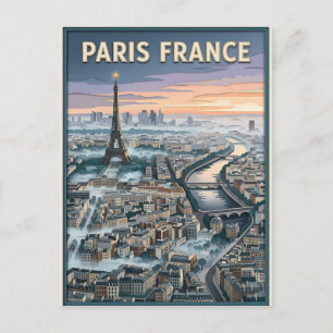 Carte Postale Art de découpe de papier Paris France