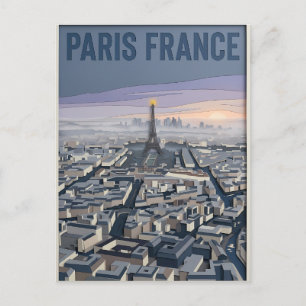 Carte Postale Art de découpe de papier Paris France