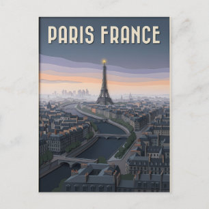 Carte Postale Art de découpe de papier Paris France
