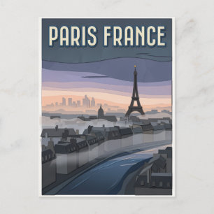 Carte Postale Art de découpe de papier Paris France