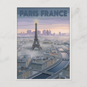 Carte Postale Art de découpe de papier Paris France