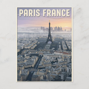 Carte Postale Art de découpe de papier Paris France