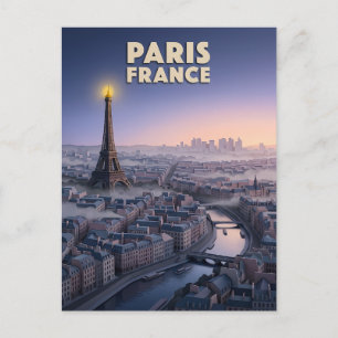 Carte Postale Art de découpe de papier Paris France
