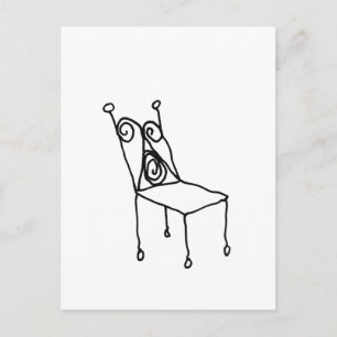 Carte Postale Art de dessin de chaise en ligne