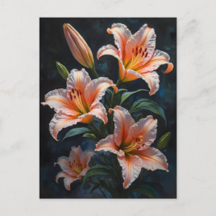 Carte Postale Art de fleur de lys élégant – Tirages premium et u