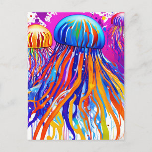 Carte Postale Art de la méduse vibrante