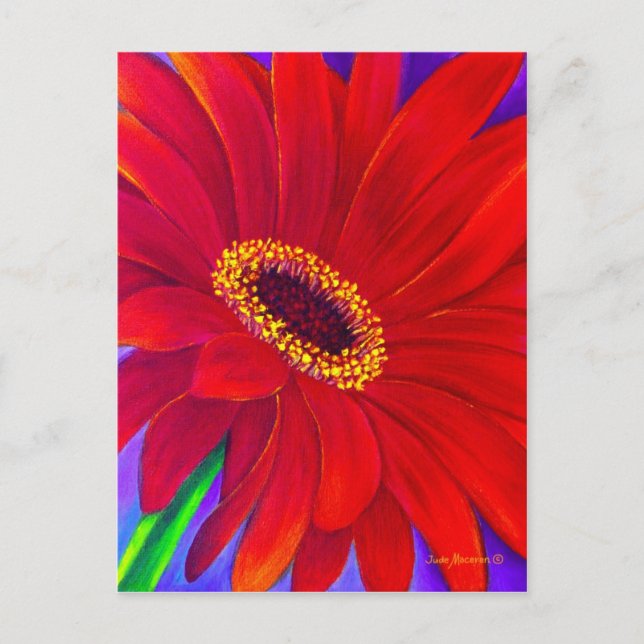 Carte Postale Art de la peinture à la Fleur de Gerber de la marg (Devant)