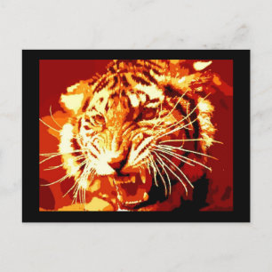 Carte Postale Art de la pop tigre sauvage