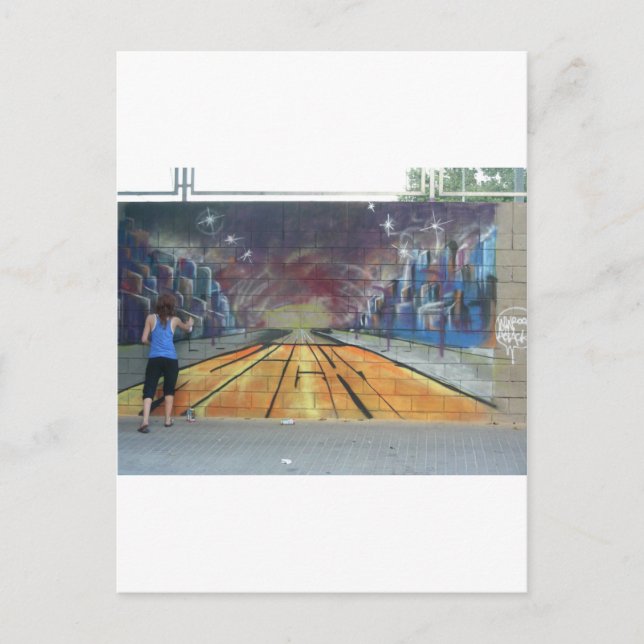 Carte Postale Art de la rue de Barcelone (Devant)