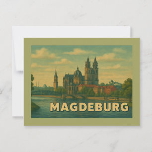 Carte Postale Art de la ville de Magdeburg Allemagne