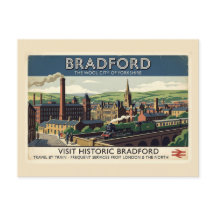 Art de l'affiche de voyage rétro de Bradford Yorks