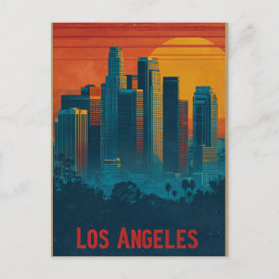 Carte Postale Art de l'affiche de voyage rétro du centre-ville d