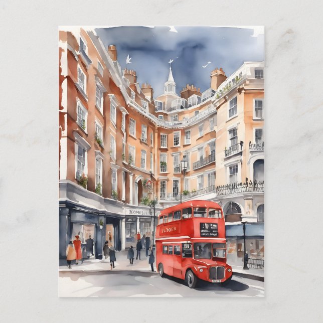 Carte Postale Art de l'aquarelle à Londres (Devant)
