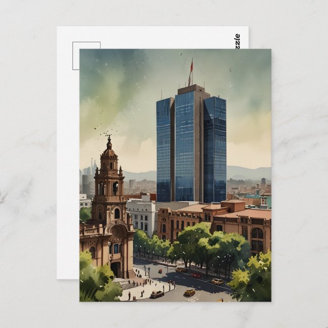 Carte Postale Art de l'aquarelle au Mexique (Devant / Derrière)