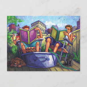 Carte Postale Art de lecture en été