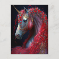 Art de l'Imaginaire de la licorne rouge