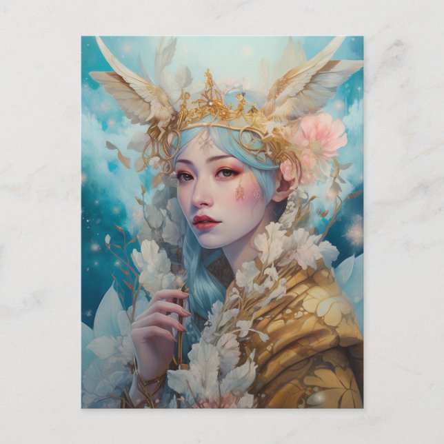 Carte Postale Art de l'Imaginaire de la Reine des neiges (Devant)