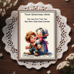 Carte Postale Art de livre d'histoires sentimentales fantaisiste