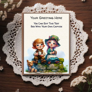 Carte Postale Art de livre d'histoires sentimentales fantaisiste