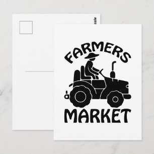 Carte Postale Art de mots de marché de fermiers amusant 