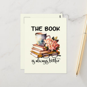 Carte Postale Art de mots pour amateurs de livres mignons