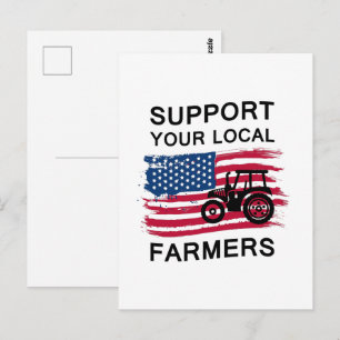 Carte Postale art de mots Soutenir les agriculteurs locaux