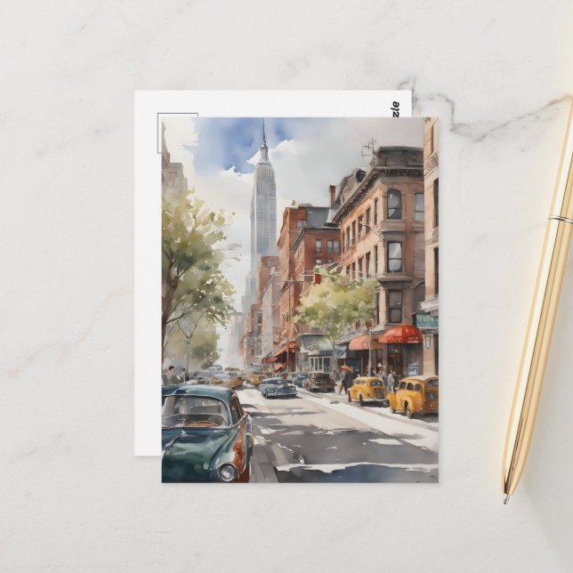 Carte Postale Art de New York (Devant/Arrière en situation)
