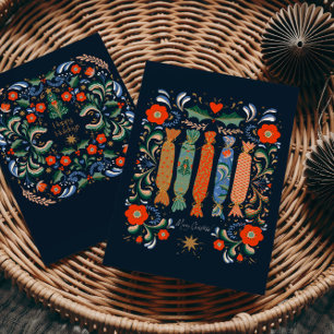 Carte Postale Art de Noël festif et contemporain