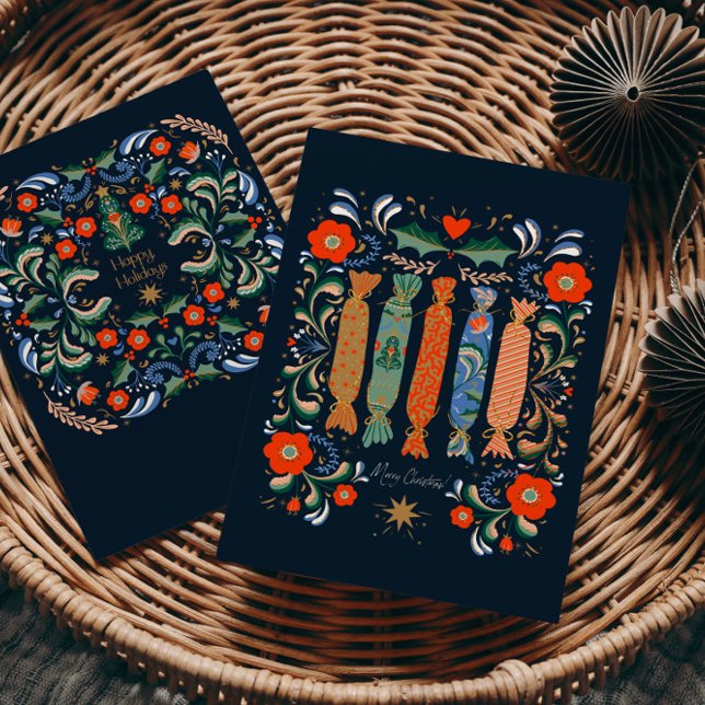 Carte Postale Art de Noël festif et contemporain (Créateur téléchargé)