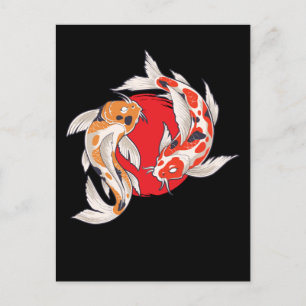Carte Postale Art de poissons Koi japonais Aquaculture piscicole