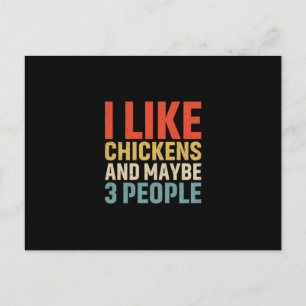 Carte Postale Art de poulet J'aime les poules