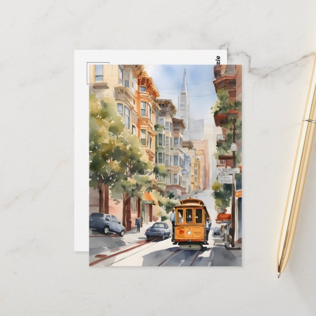 Carte Postale Art de San Francisco (Devant/Arrière en situation)