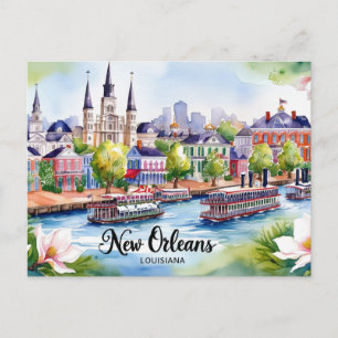 Carte Postale Art de voyage personnalisé à la Nouvelle-Orléans L