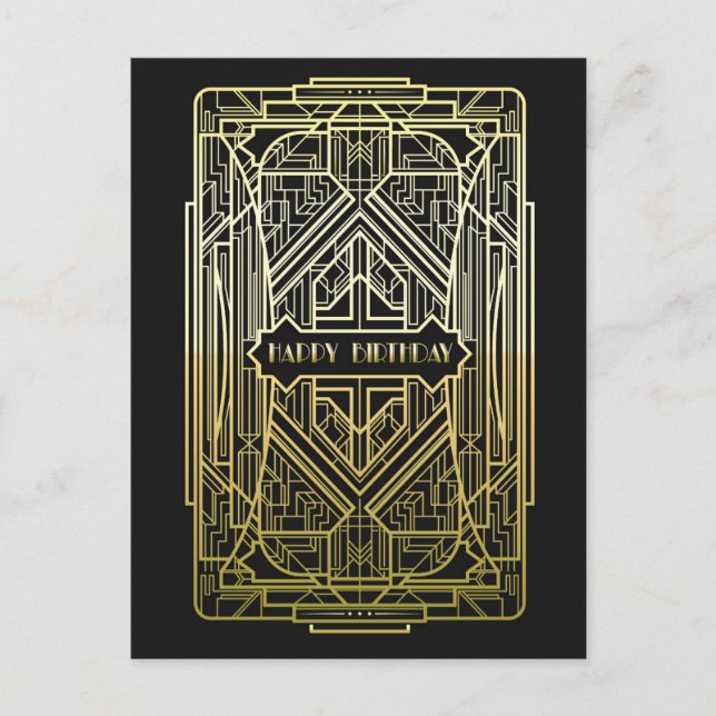 Carte Postale Art Deco Birthday (Devant)