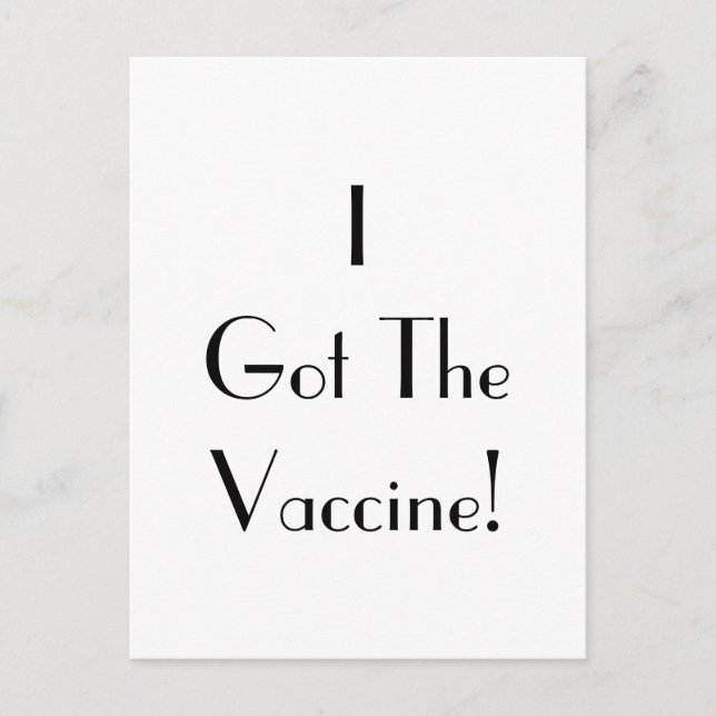 Carte Postale Art Deco I Got The Vaccine Typography Postcard (Devant)