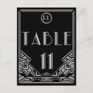 Carte Postale Art Déco Noir Gatsby Style Tableau Numéro 11