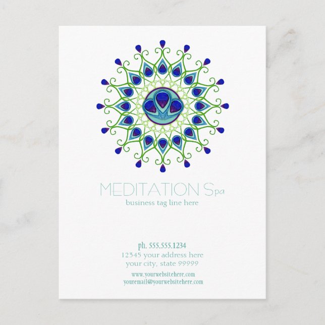 Carte Postale Art Déco Nouveau Peacock Feather Moderne (Devant)