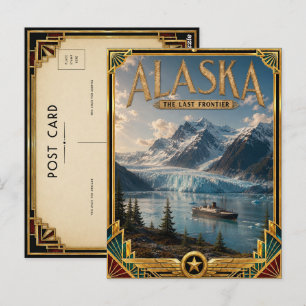 Carte Postale Art Déco vintage de l'âge d'or de l'Alaska