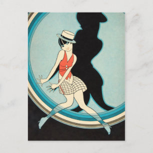 Carte Postale Art Déco Vintage - Pour Tous - Flapper sur Scène